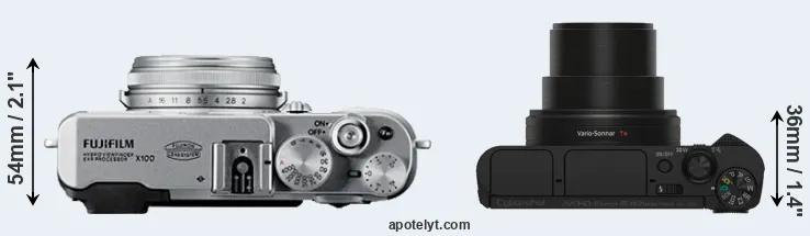 Compare X100 versus HX80 top