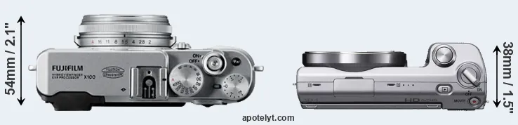 Compare X100 versus NEX-5 top