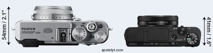 Compare X100 versus RX100 V top