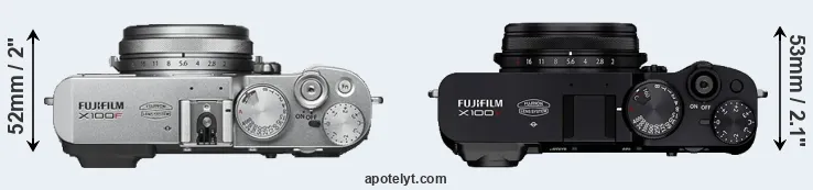 Compare X100F versus X100V top