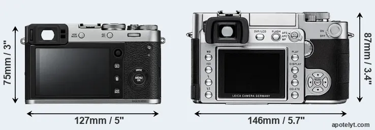 Comparison X100F or Digilux 3 rear
