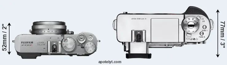 Compare X100F versus Digilux 3 top