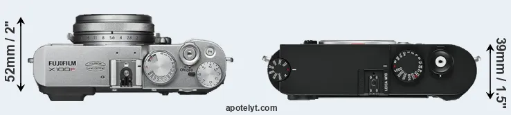 Compare X100F versus M10 top