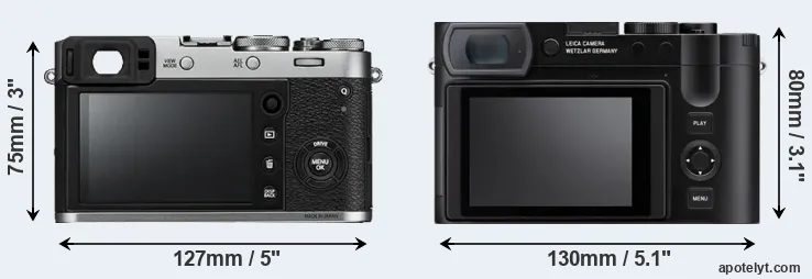 Comparison X100F or Q3 rear