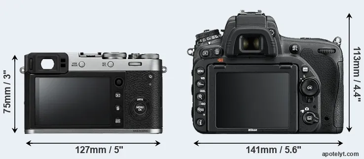 Comparison X100F or D750 rear