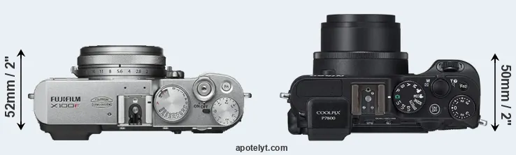 Compare X100F versus P7800 top