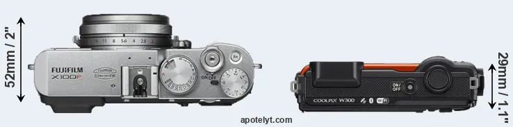 Compare X100F versus W300 top