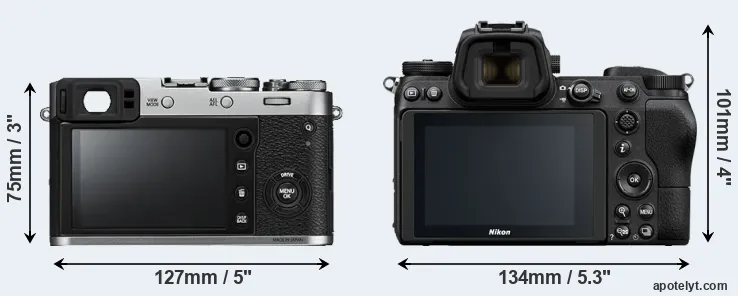 Comparison X100F or Z6 rear