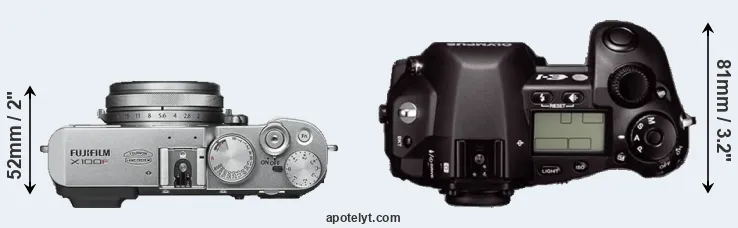 Compare X100F versus E-1 top