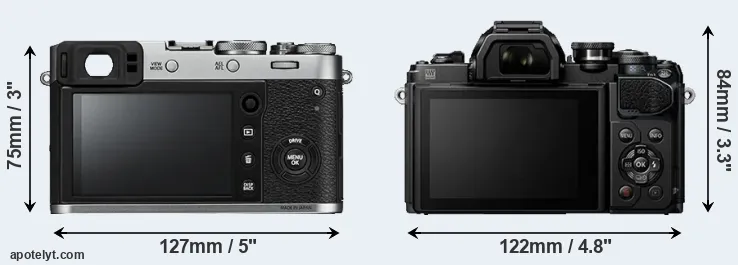 Comparison X100F or E-M10 III rear