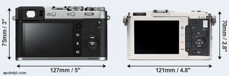 Comparison X100F or E-P1 rear