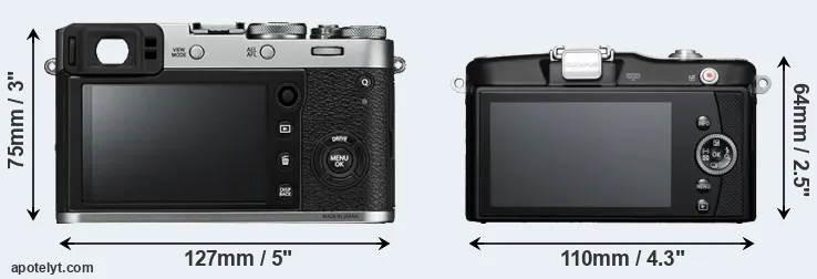 Comparison X100F or E-PM1 rear