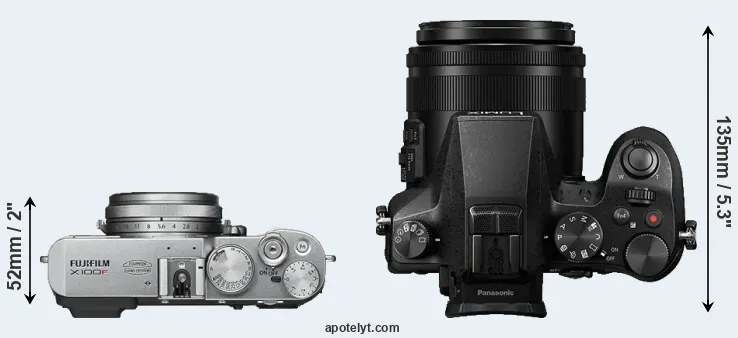 Compare X100F versus FZ2000 top