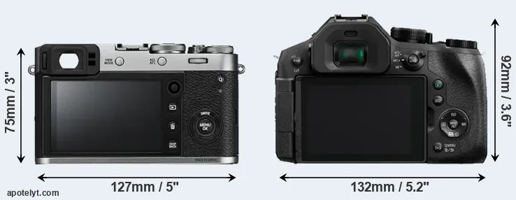 Comparison X100F or FZ330 rear