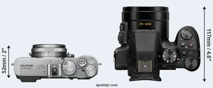 Compare X100F versus FZ330 top