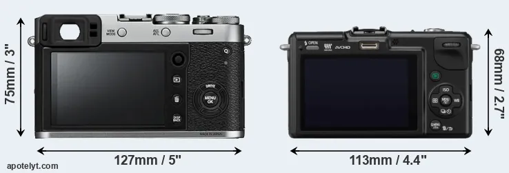 Comparison X100F or GF2 rear