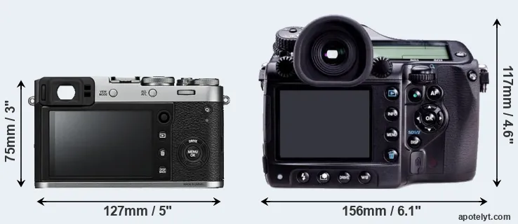 Comparison X100F or 645D rear