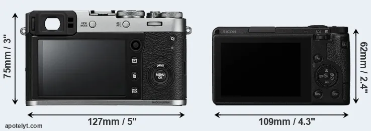 Comparison X100F or GR III rear