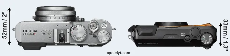 Compare X100F versus WG-6 top