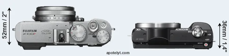Compare X100F versus A5000 top