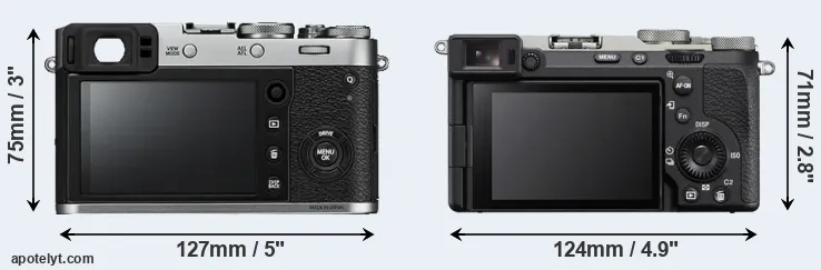 Comparison X100F or A7C II rear