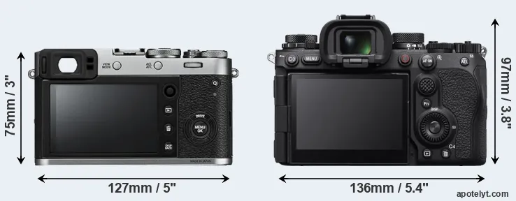 Comparison X100F or A9 III rear