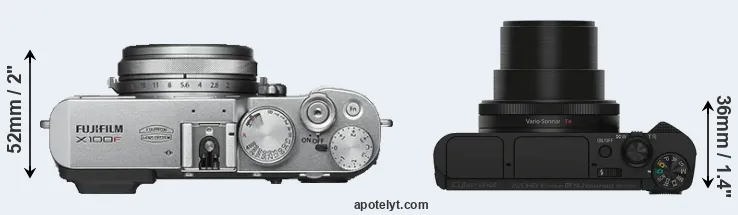 Compare X100F versus HX90V top
