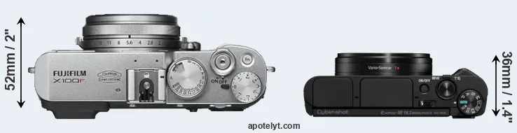 Compare X100F versus HX95 top
