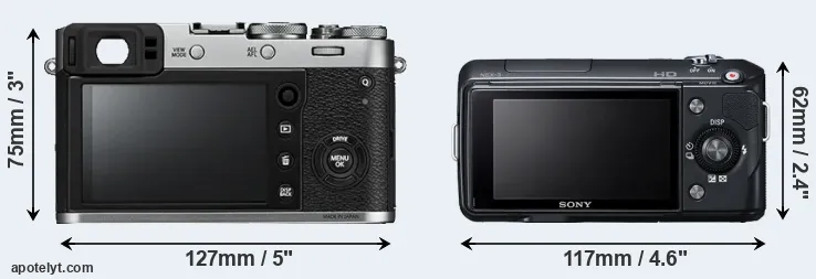 Comparison X100F or NEX-3 rear