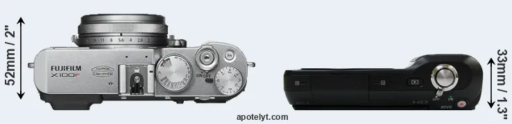 Compare X100F versus NEX-3 top