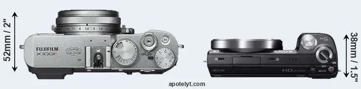 Compare X100F versus NEX-5N top