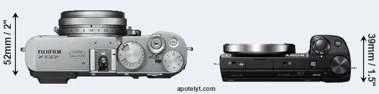 Compare X100F versus NEX-5R top