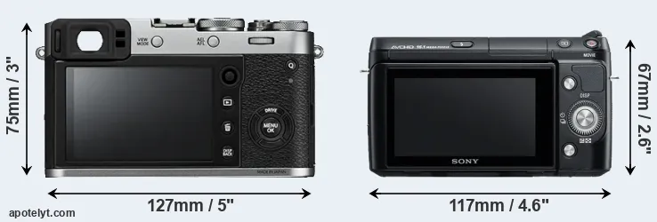 Comparison X100F or NEX-F3 rear