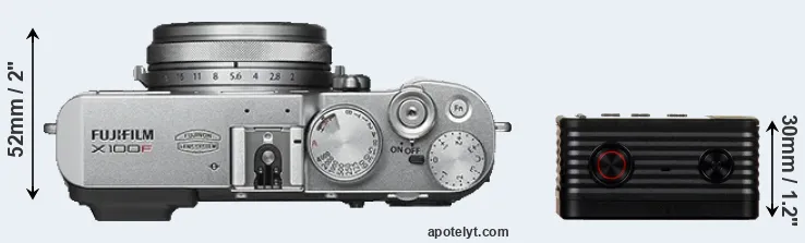 Compare X100F versus RX0 top
