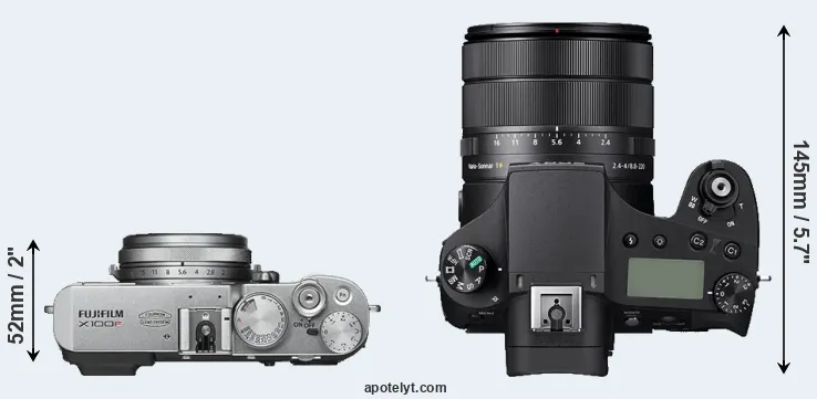 Compare X100F versus RX10 IV top
