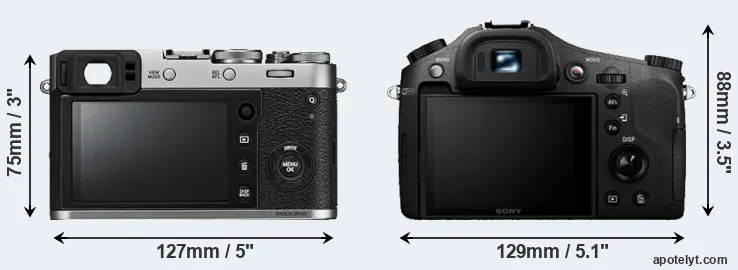 Comparison X100F or RX10 rear