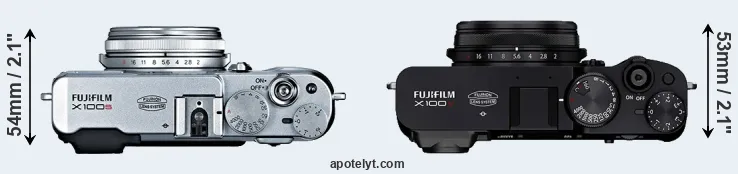 Compare X100S versus X100V top