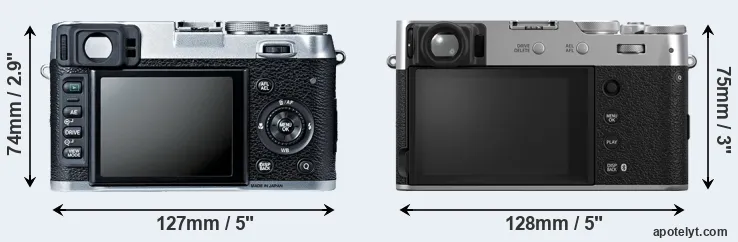 Comparison X100S or X100VI rear