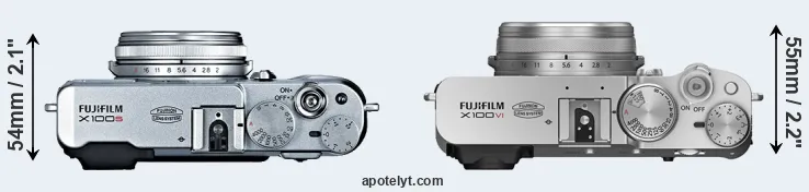 Compare X100S versus X100VI top