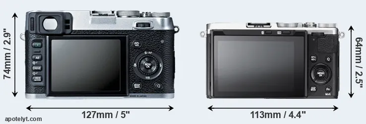 Comparison X100S or X70 rear