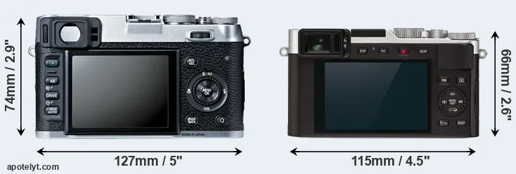 Comparison X100S or D-LUX 7 rear