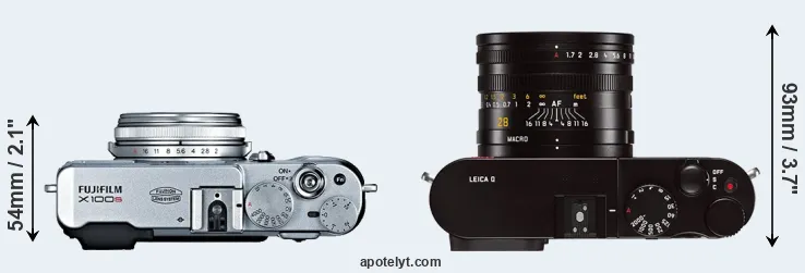 Compare X100S versus Q Typ 116 top