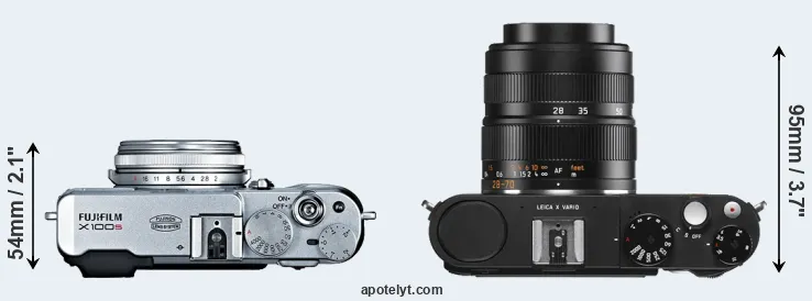 Compare X100S versus X Vario top
