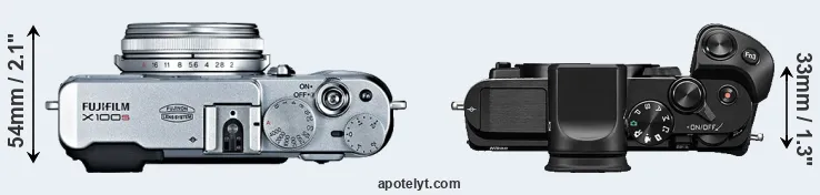 Compare X100S versus V3 top