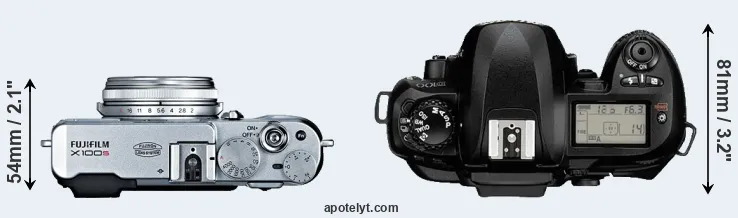 Compare X100S versus D100 top