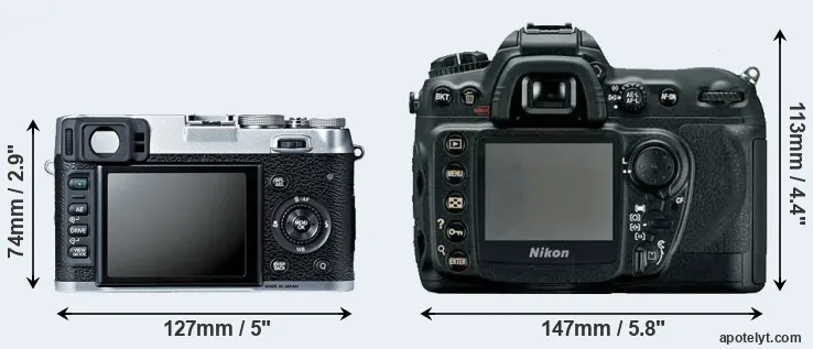 Comparison X100S or D200 rear