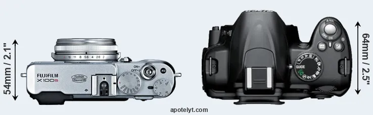 Compare X100S versus D3000 top