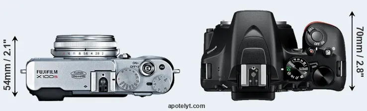Compare X100S versus D3500 top