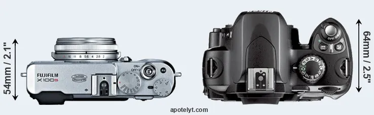 Compare X100S versus D40X top