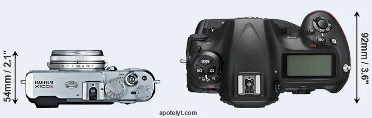 Compare X100S versus D5 top